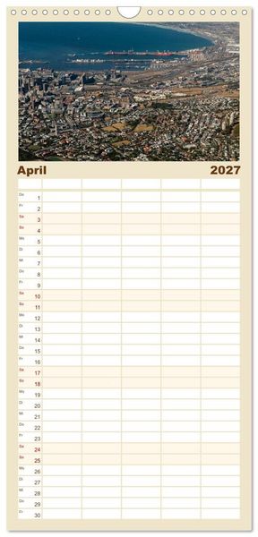 Produktbild: Familienplaner 2027 - Kapstadt und seine Umgebung mit 5 Spalten (Wandkalender, 21 x 45 cm) CALVENDO