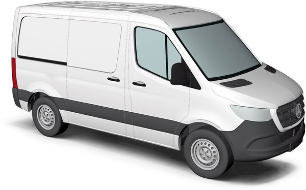 Busch 53400 H0 PKW Modell Mercedes Benz Sprinter Kastenwagen kurz, weiß