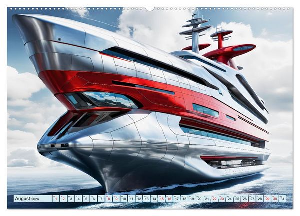 Produktbild: Wogen der Zukunft - Futuristische Jachten (Wandkalender 2026 DIN A2 quer), CALVENDO Monatskalender
