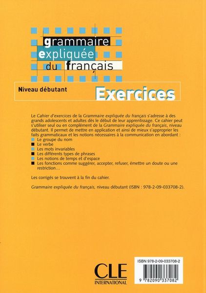 Produktbild: Grammaire expliquee du francais - Niveau debutant - Cahier d'activites