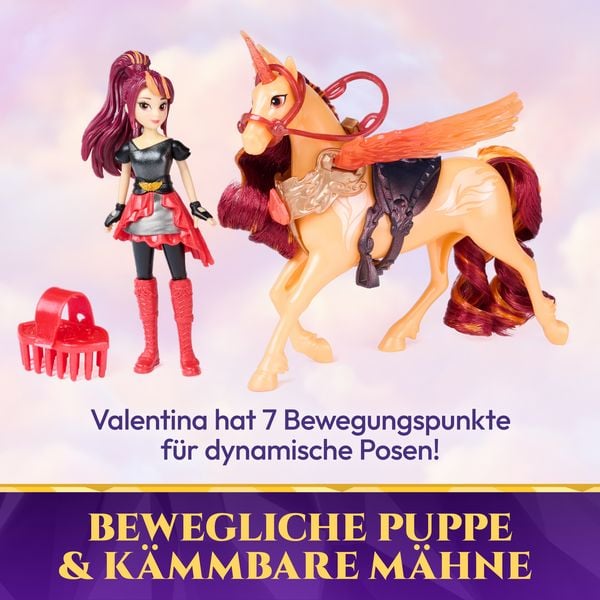 Produktbild: Unicorn Academy - Wing Magic Valentina und Cinder Spielset, Einhorn-und-Puppe-Set mit Fl&uuml;geln, ab 4 Jahren