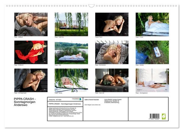 Produktbild: PIPPA CRASH - Sonntagmorgen Anderswo (Wandkalender 2026 DIN A2 quer), CALVENDO Monatskalender