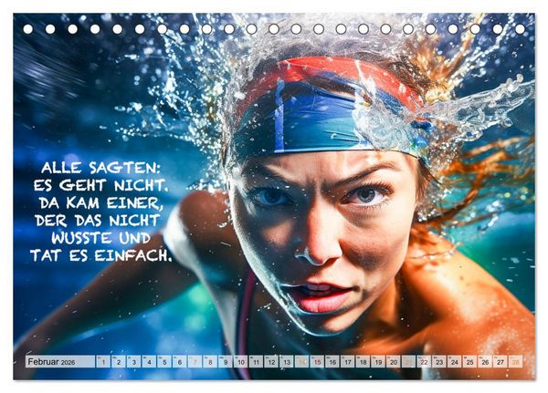 Produktbild: Schwimmen und Motivation (Tischkalender 2026 DIN A5 quer), CALVENDO Monatskalender