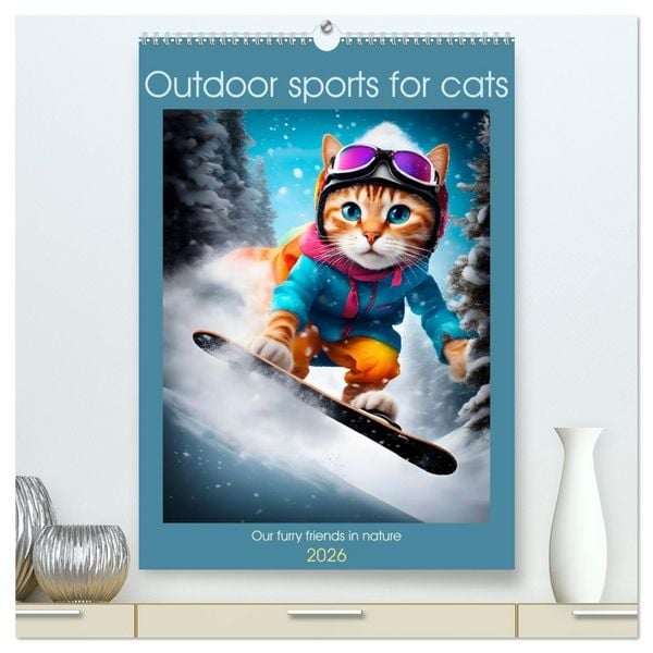 Produktbild: Outdoor sports for cats (High Quality Premium Wall Calendar 2026 DIN A2 portrait),CALVENDO 12 Month Wall Calendar