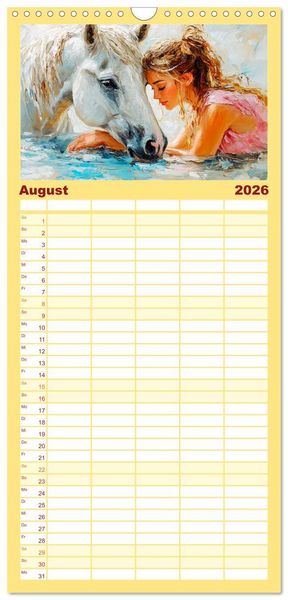 Produktbild: Familienplaner 2026 - Seelenverwandte. Frauen und Pferde. Die Magie der Verbundenheit mit 5 Spalten (Wandkalender, 21 x 45 cm) CALVENDO