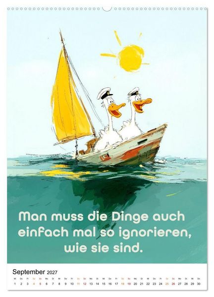 Produktbild: Bl&ouml;de Gans - Denkste! (hochwertiger Premium Wandkalender 2027 DIN A2 hoch), Kunstdruck in Hochglanz