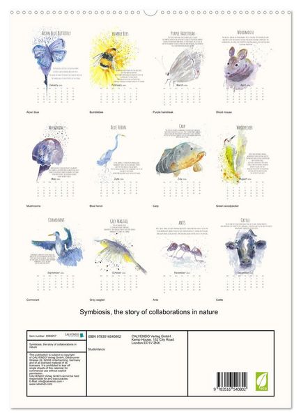Produktbild: Symbiosis, the story of collaborations in nature (High Quality Premium Wall Calendar 2026 DIN A2 portrait),CALVENDO 12 Month Wall Calendar