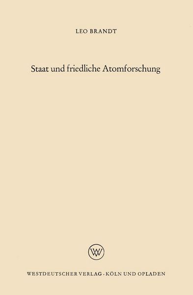 Produktbild: Staat und friedliche Atomforschung