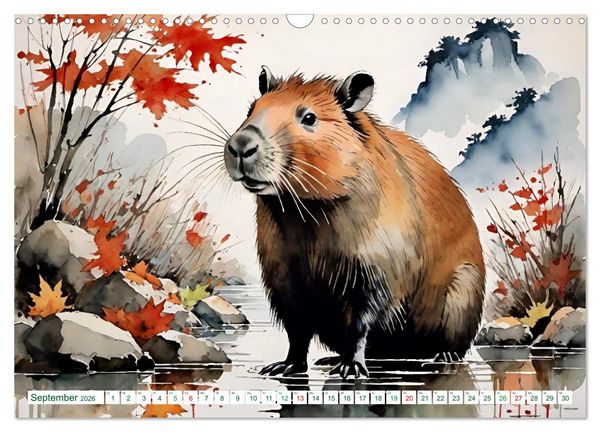 Produktbild: Das Capybara (Wandkalender 2026 DIN A3 quer), CALVENDO Monatskalender