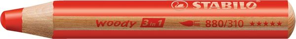 Produktbild: STABILO Buntstift, Wasserfarbe & Wachsmalkreide - woody 3 in 1 - 6er Pack - mit 6 verschiedenen Farben
