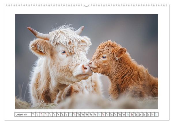 Produktbild: Schottische Hochland Rinder (hochwertiger Premium Wandkalender 2026 DIN A2 quer), Kunstdruck in Hochglanz