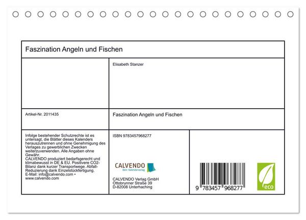 Produktbild: Faszination Angeln und Fischen (Tischkalender 2026 DIN A5 quer), CALVENDO Monatskalender