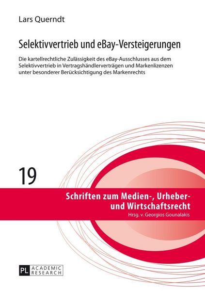 Produktbild: Selektivvertrieb und eBay-Versteigerungen