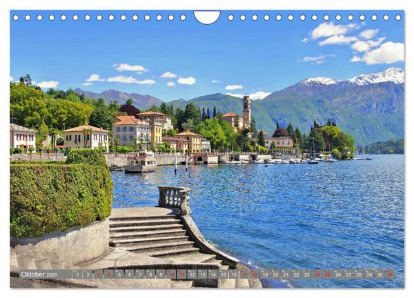Produktbild: Comer See - Mediterraner Charme in alpiner Landschaft (Wandkalender 2026 DIN A4 quer), CALVENDO Monatskalender