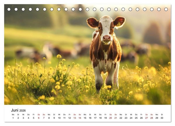 Produktbild: Weidengl&uuml;ck: Ein Jahr unter K&uuml;hen (Tischkalender 2026 DIN A5 quer), CALVENDO Monatskalender