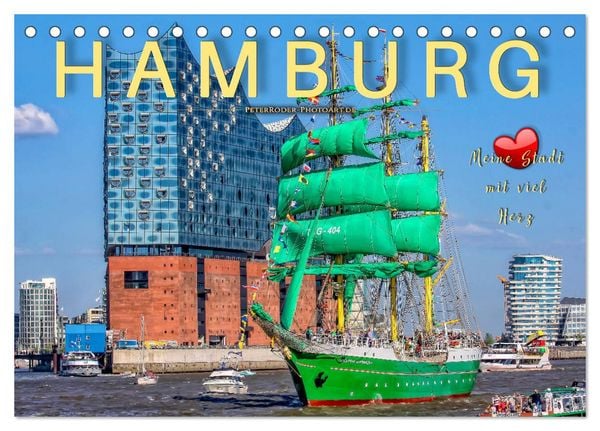 Produktbild: Hamburg - meine Stadt mit viel Herz (Tischkalender 2026 DIN A5 quer), CALVENDO Monatskalender