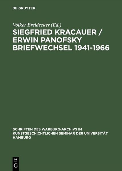 Produktbild: Siegfried Kracauer / Erwin Panofsky Briefwechsel 1941&ndash;1966