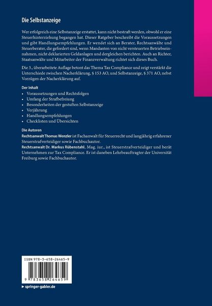 Produktbild: Die Selbstanzeige