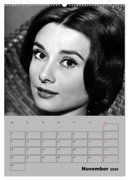 Produktbild: Hollywood-Diva. Audrey Hepburn (hochwertiger Premium Wandkalender 2026 DIN A2 hoch), Kunstdruck in Hochglanz