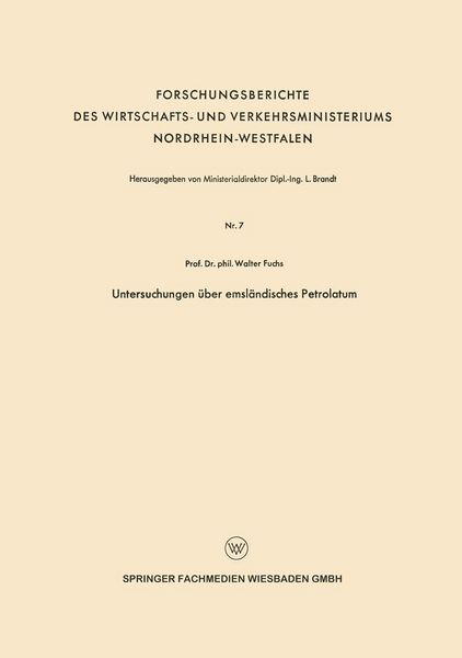 Produktbild: Untersuchungen &uuml;ber emsl&auml;ndisches Petrolatum