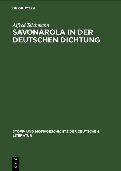 Produktbild: Savonarola in der Deutschen Dichtung