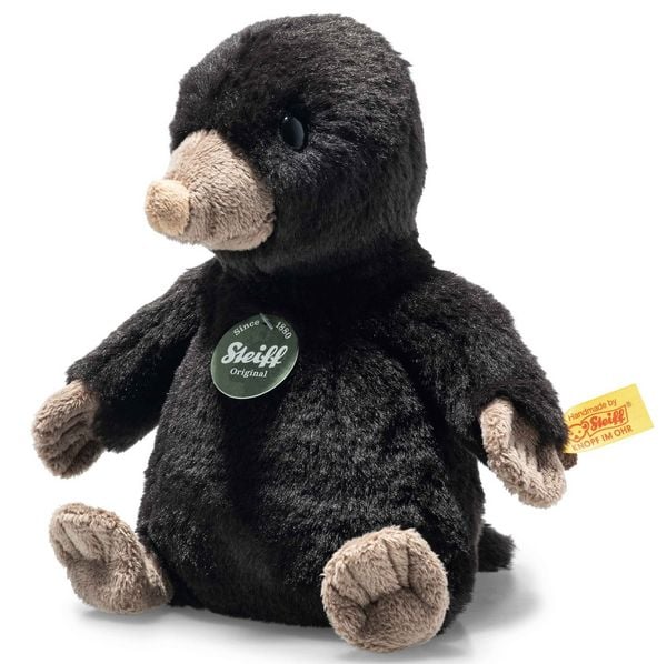 Produktbild: Steiff 067396 - Diggy Maulwurf, sitzend, dunkelbraun, Pl&uuml;sch, 18 cm