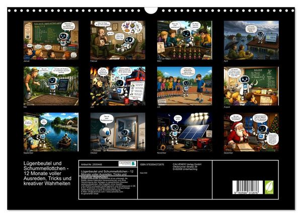 Produktbild: L&uuml;genbeutel und Schummellottchen - 12 Monate voller Ausreden, Tricks und kreativer Wahrheiten (Wandkalender 2027 DIN A3 quer), CALVENDO Monatskalender
