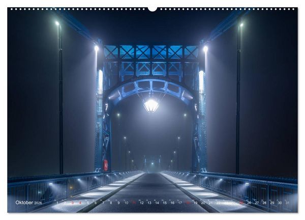 Produktbild: Nachts in Wilhelmshaven Edition mit maritimen Motiven (Wandkalender 2026 DIN A2 quer), CALVENDO Monatskalender