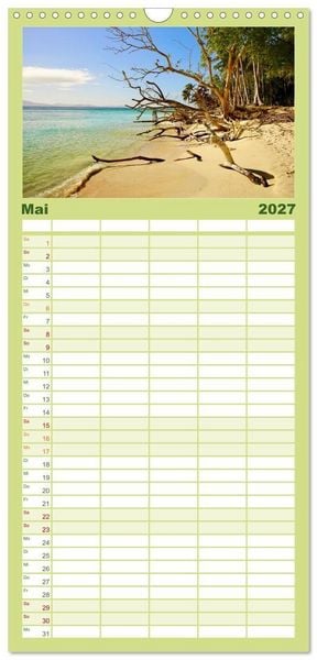 Produktbild: Familienplaner 2027 - S&uuml;dostasien - Thailand, Philippinen, Bali mit 5 Spalten (Wandkalender, 21 x 45 cm) CALVENDO