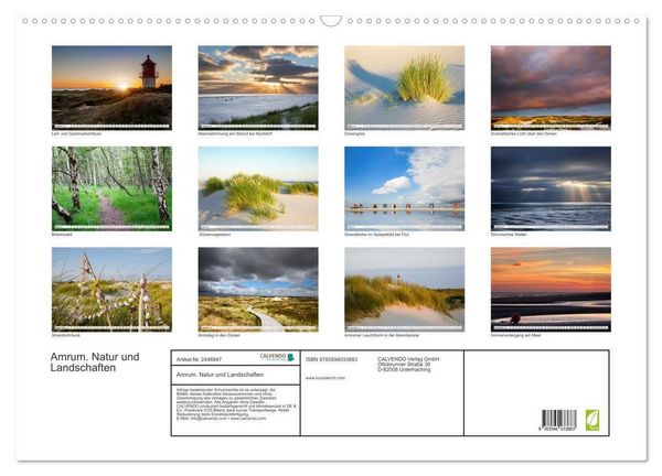 Produktbild: Amrum. Natur und Landschaften (Wandkalender 2027 DIN A2 quer), CALVENDO Monatskalender