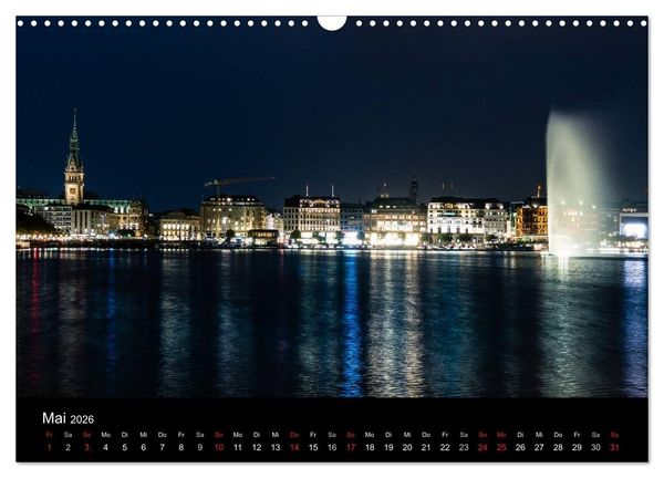 Produktbild: Hamburg - N&auml;chtliche Impressionen (Wandkalender 2026 DIN A3 quer), CALVENDO Monatskalender