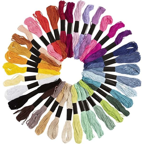Produktbild: Creativ Company Stickgarn, Dicke 1 mm, 42 B&uuml;ndel, sortierte Farben