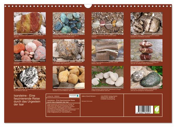 Produktbild: Isarsteine - Eine faszinierende Reise durch das Urgestein der Isar (Wandkalender 2026 DIN A3 quer), CALVENDO Monatskalender