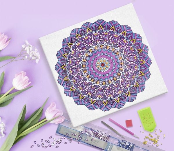 Produktbild: Diamond Painting "Diamantane Mandala Set 8", lila / pink / blau