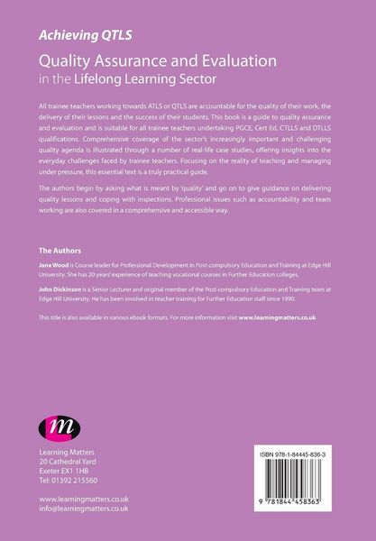 Produktbild: Quality Assurance and Evaluation in the Lifelong Learning Sector