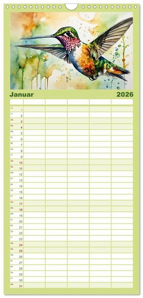 Produktbild: Familienplaner 2026 - Schillernde Edelsteine mit 5 Spalten (Wandkalender, 21 x 45 cm) CALVENDO