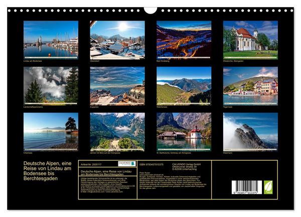 Produktbild: Deutsche Alpen, eine Reise von Lindau am Bodensee bis Berchtesgaden (Wandkalender 2026 DIN A3 quer), CALVENDO Monatskalender
