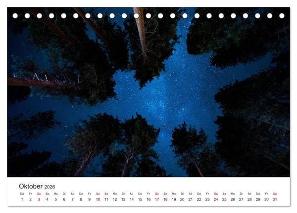 Produktbild: Nachthimmel - Unfassbare Fotografien der Sterne. (Tischkalender 2026 DIN A5 quer), CALVENDO Monatskalender