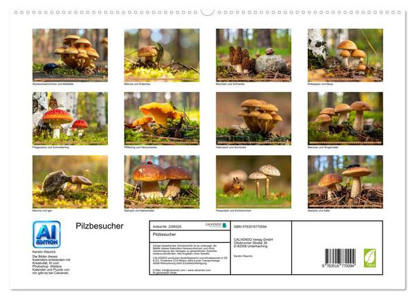 Produktbild: Pilzbesucher (hochwertiger Premium Wandkalender 2027 DIN A2 quer), Kunstdruck in Hochglanz