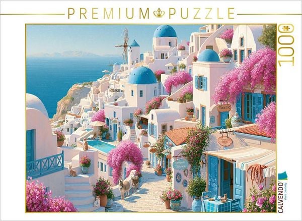 CALVENDO Puzzle Bella Europa - Santorini in der Mittagssonne | 1000 Teile Lege-Größe 64x48cm Foto-Puzzle für glückliche Stunden