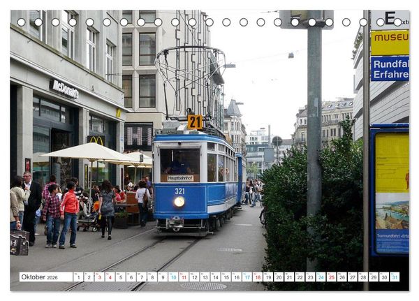 Produktbild: Die Z&uuml;rcher Tram (Tischkalender 2026 DIN A5 quer), CALVENDO Monatskalender