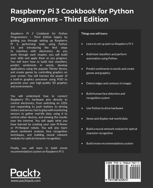 Produktbild: Raspberry Pi 3 Cookbook for Python Programmers - Third Edition