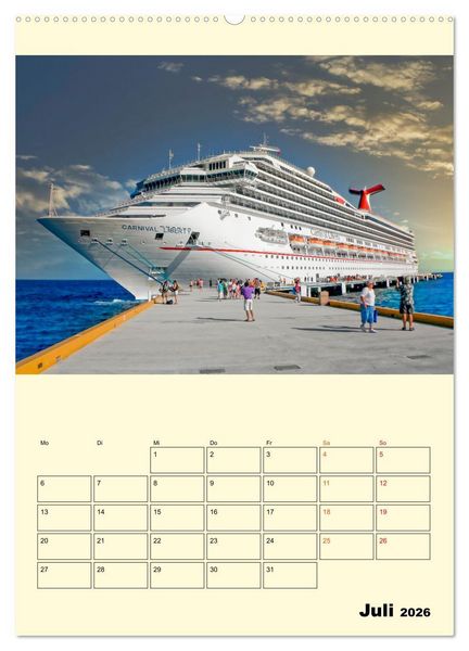 Produktbild: Kreuzfahrtschiffe - die Welt ist dein Ziel (Wandkalender 2026 DIN A2 hoch), CALVENDO Monatskalender