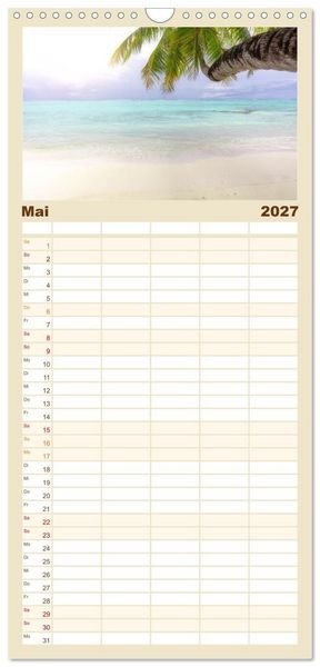 Produktbild: Familienplaner 2027 - Malediven, Perle im Indischen Ozean mit 5 Spalten (Wandkalender, 21 x 45 cm) CALVENDO