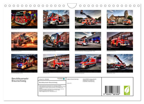 Produktbild: Berufsfeuerwehr Braunschweig (Wandkalender 2026 DIN A4 quer), CALVENDO Monatskalender