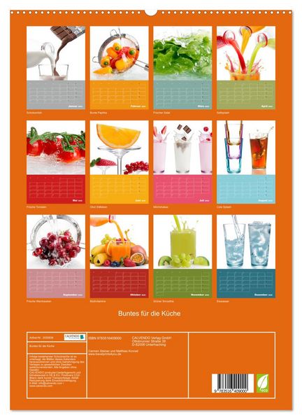 Produktbild: Buntes f&uuml;r die K&uuml;che (hochwertiger Premium Wandkalender 2026 DIN A2 hoch), Kunstdruck in Hochglanz