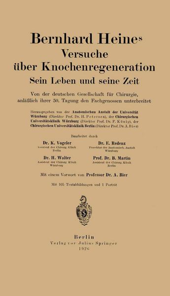 Produktbild: Bernhard Heines Versuche &uuml;ber Knochenregeneration
