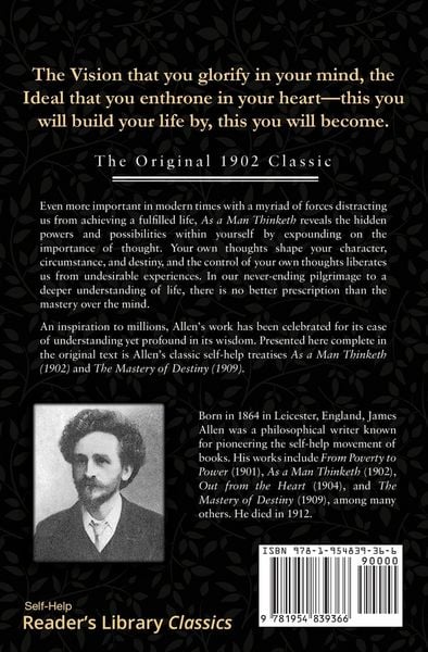 Produktbild: As a Man Thinketh - the Original 1902 Classic (includes the Mastery of Destiny) (Reader's Library Classics)