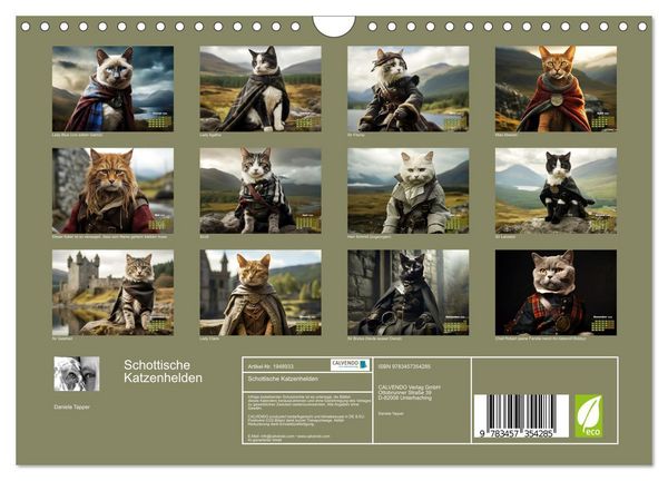 Produktbild: Schottische Katzenhelden (Wandkalender 2026 DIN A4 quer), CALVENDO Monatskalender