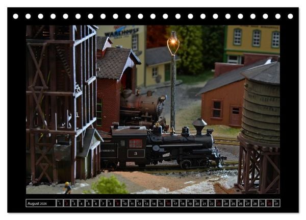 Produktbild: Amerikanische Modelleisenbahnen (Tischkalender 2026 DIN A5 quer), CALVENDO Monatskalender
